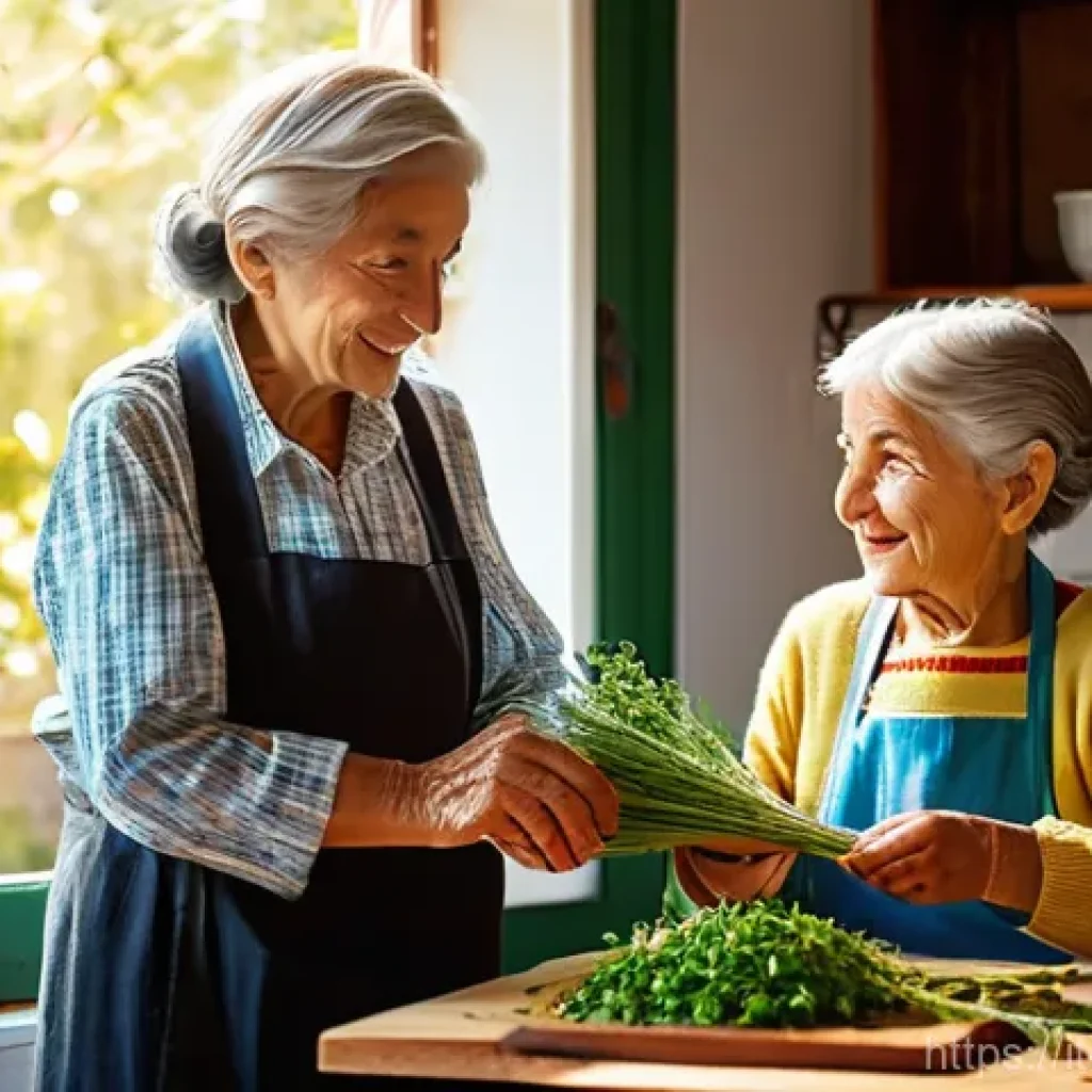 일본에서의 음식물 쓰레기 처리 방법 - **"A heartwarming scene in a rustic, sun-drenched Italian kitchen. An elderly Italian 'Nonna' (grand...