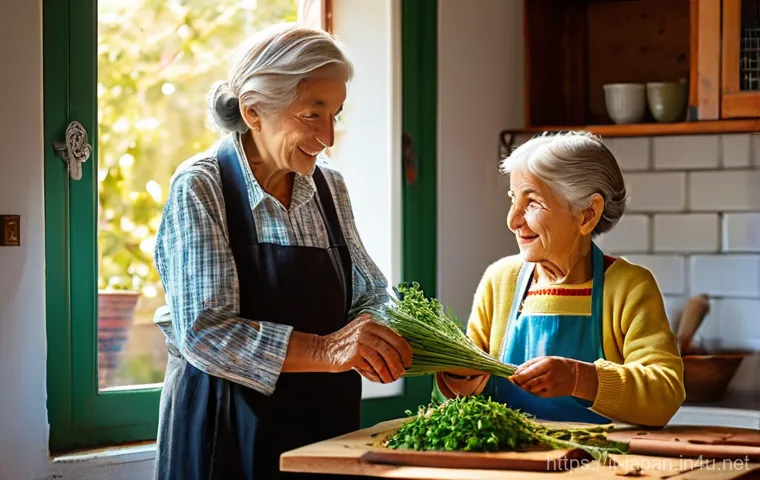 일본에서의 음식물 쓰레기 처리 방법 - **"A heartwarming scene in a rustic, sun-drenched Italian kitchen. An elderly Italian 'Nonna' (grand...