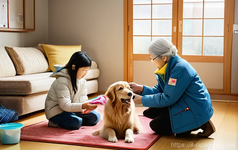 일본 내 반려동물 문화 - **Vibrant Japanese Pet Cafe Scene**: An interior shot of a bustling yet cozy "neko cafe" (cat cafe) ...
