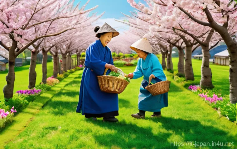 일본 사회의 장수 비결 - **Prompt:** A serene, high-definition photograph depicting a Japanese family of three (a mother, a f...