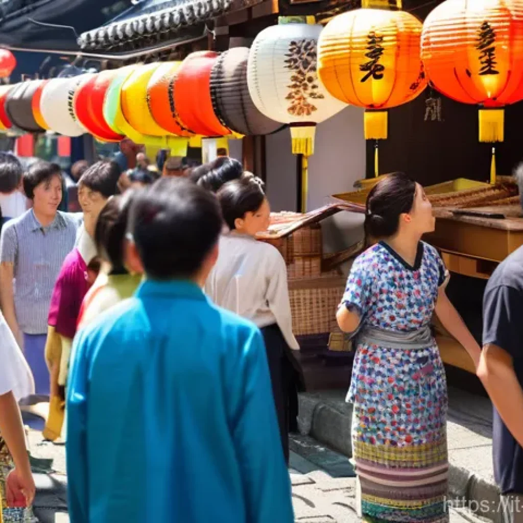 일본 전통 축제 마쓰리 일정 - Vibrant Matsuri Street Scene with Street Food and Happy Crowds**
"A lively and colorful Japanese Ma...