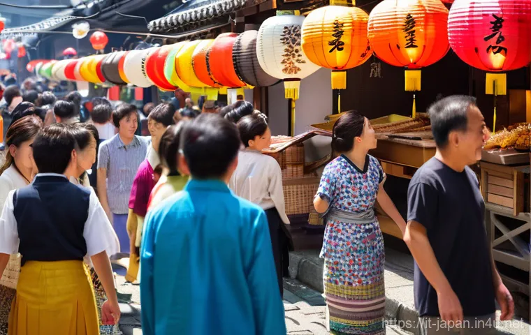 일본 전통 축제 마쓰리 일정 - Vibrant Matsuri Street Scene with Street Food and Happy Crowds**
"A lively and colorful Japanese Ma...