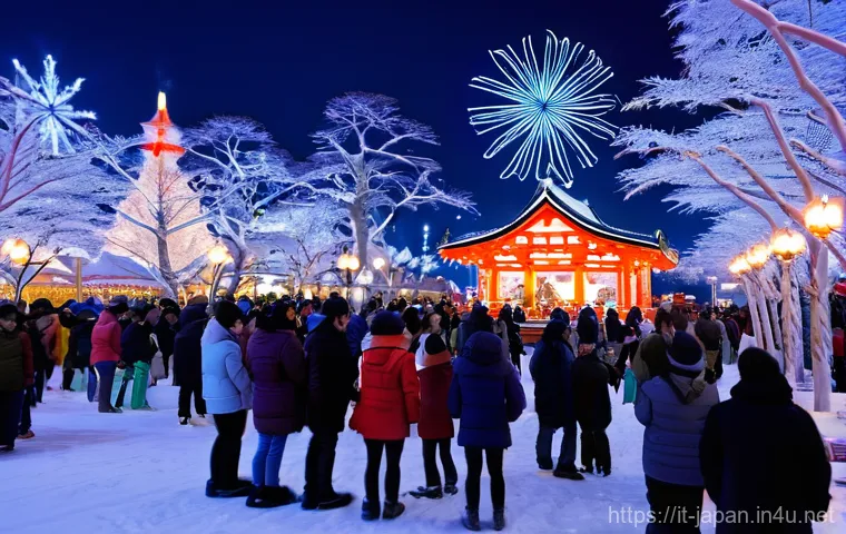 일본 홋카이도 겨울여행 - **Sapporo Winter Festival Magic**
An enchanting wide-angle shot of Sapporo's Odori Park during t...