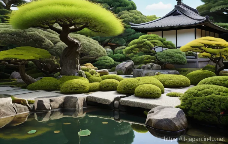 일본 전통 정원 조경 - Here are three detailed image generation prompts in English, designed to create serene and aesthetic...