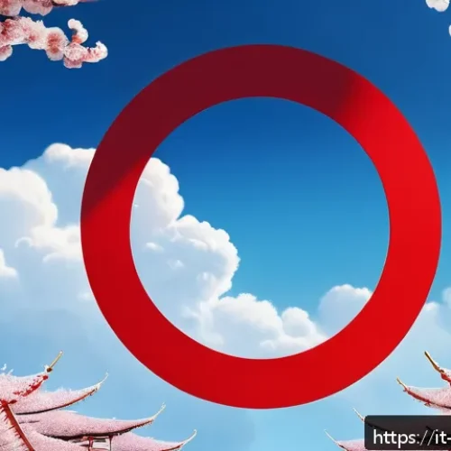 Home 17 일본의 국가 상징 국기 국가 - A detailed, vibrant illustration of the Japanese national flag "Hinomaru" waving gently against a br...